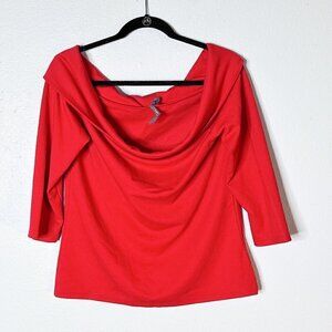 Anthropologie Off the Shoulder Top Large Red